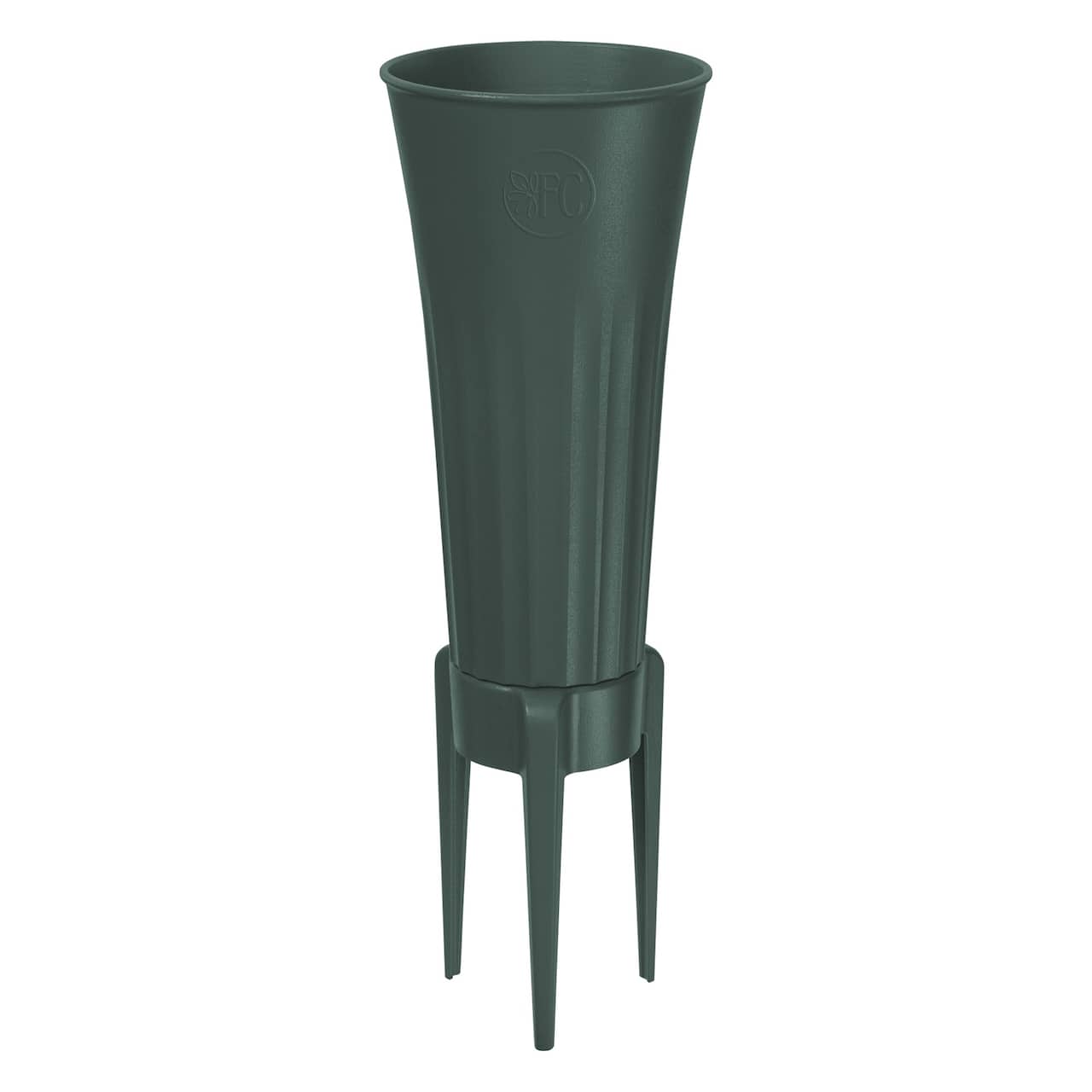 FloraCraft® Tribute™ Deep Green Plastic Cemetery Vase with Removable Spike